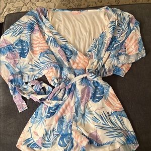 Pink lily romper (never worn!)